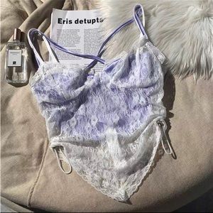 Y2K style lace camisole corset top